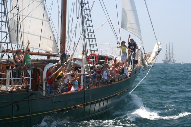 Happier times - Asgard II in Cadiz Parade of Sail © SW